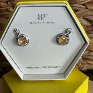 Loving Embrace Peach Quartz Stud Earrings